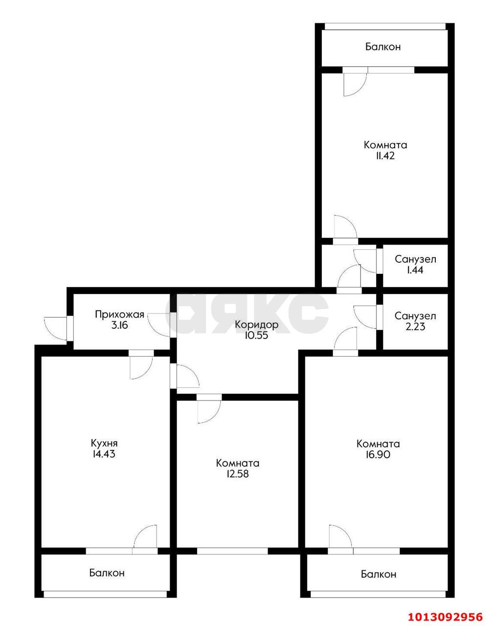 Фото №10: 3-комнатная квартира 80 м² - Краснодар, Центральный, ул. Севастопольская, 2/2