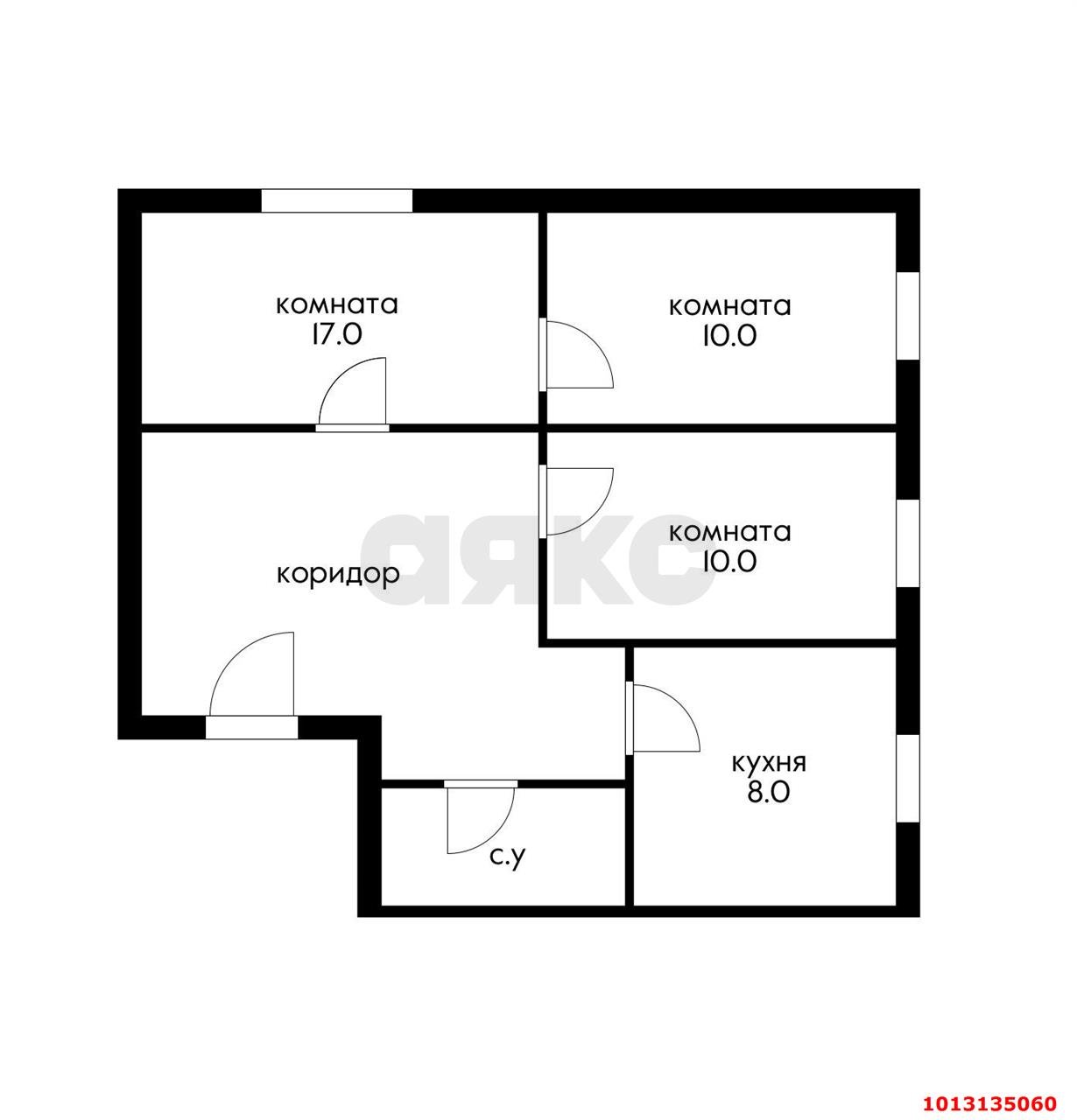 Фото №12: 3-комнатная квартира 45 м² - Прикубанский, ул. Космонавтов, 5