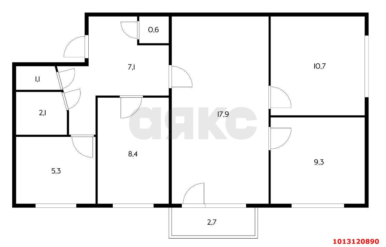 Фото №16: 4-комнатная квартира 63 м² - Яблоновский, ул. Титова, 68