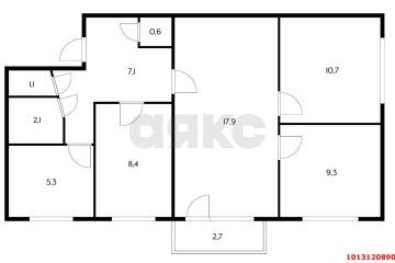 Фото №3: 4-комнатная квартира 63 м² - Яблоновский, ул. Титова, 68