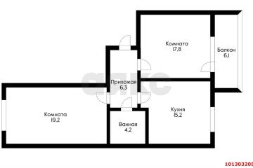 Фото №2: 2-комнатная квартира 69 м² - Краснодар, п. Калинино, ул. Есаульская, 52