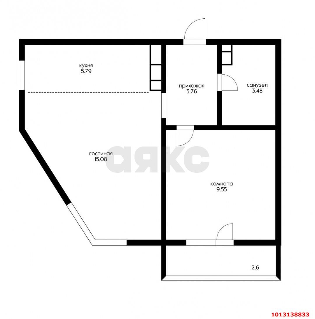 Фото №4: 2-комнатная квартира 38 м² - Краснодар, Музыкальный, ул. Российская, 257/7лит1