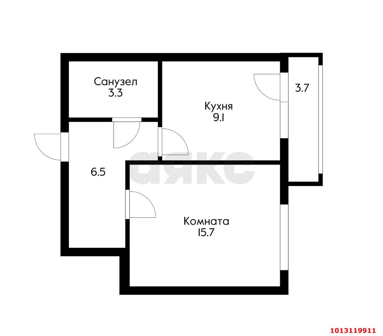 Фото №9: 1-комнатная квартира 34 м² - Краснодар, Музыкальный, ул. имени Ф.И. Шаляпина, 31В