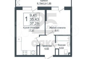 Фото №2: 1-комнатная квартира 37 м² - Краснодар, мкр. жилой комплекс Мой Город, ул. Западный Обход, 39