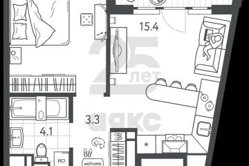 Фото №3: 1-комнатная квартира 37 м² - Краснодар, мкр. жилой комплекс Все Свои, ул. Колхозная, 5