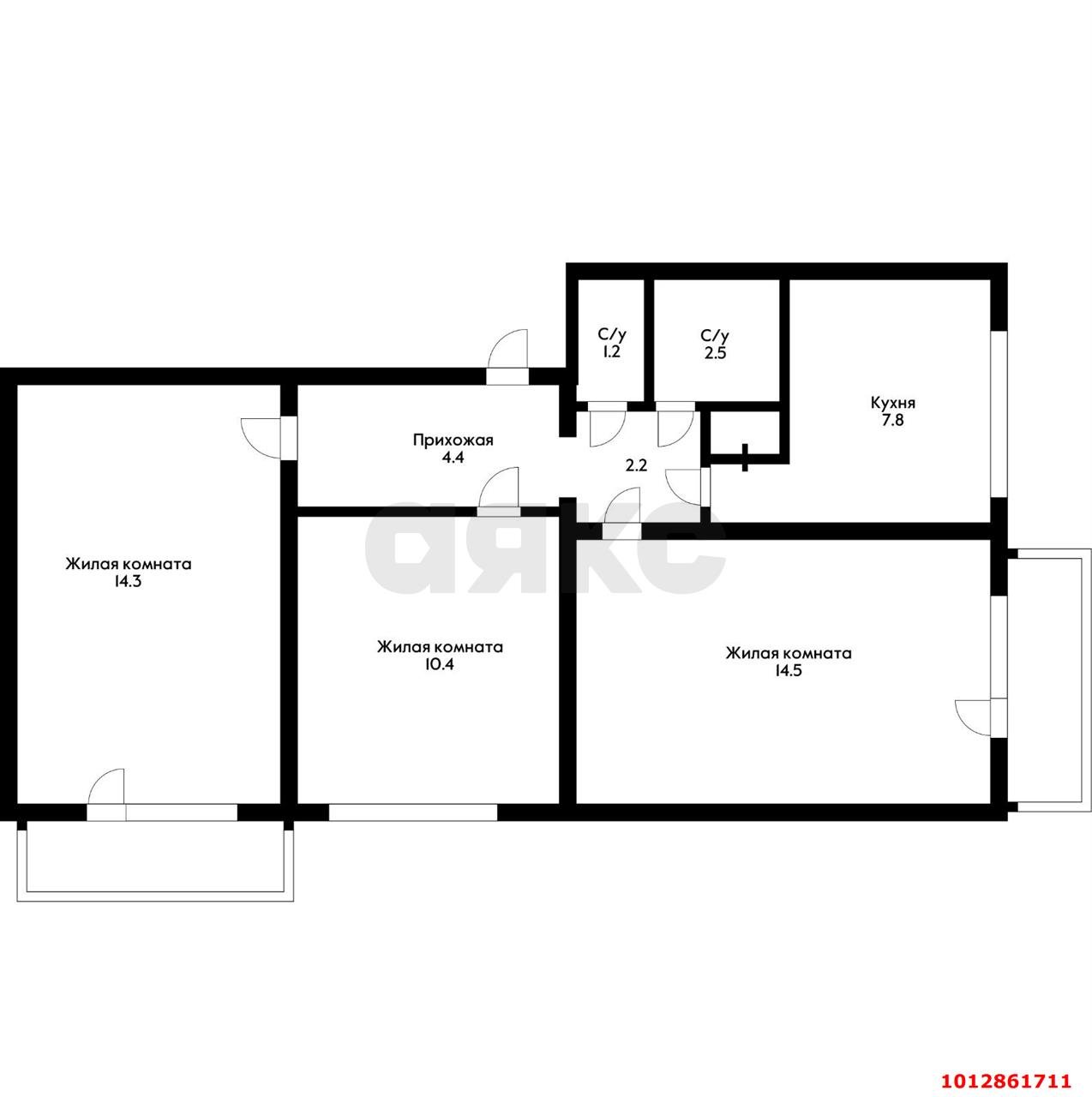 Фото №13: 3-комнатная квартира 58 м² - Краснодар, Черёмушки, ул. Ставропольская, 221