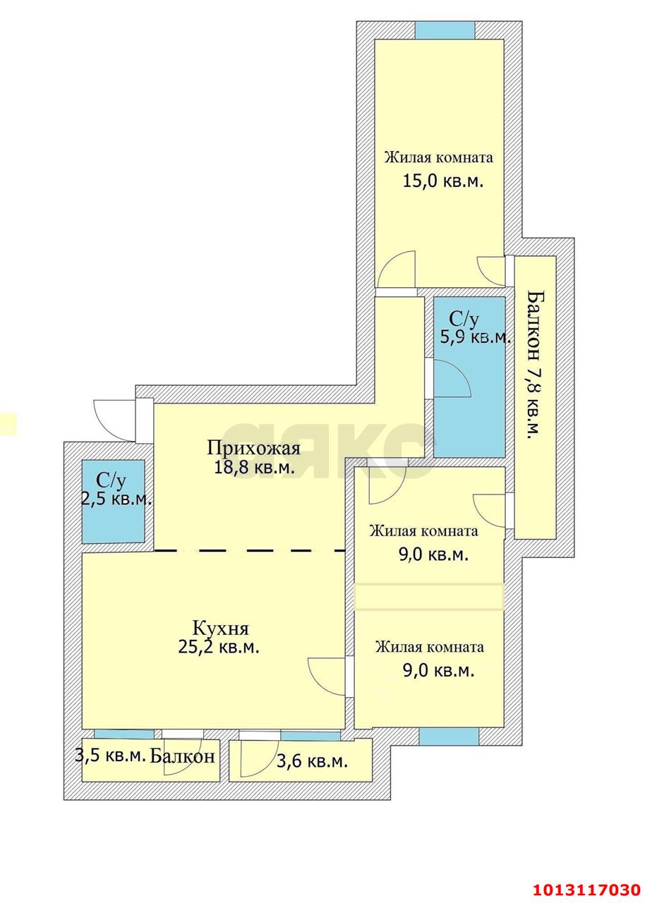 Фото №17: 3-комнатная квартира 100 м² - Краснодар, Солнечный, ул. Казбекская, 14