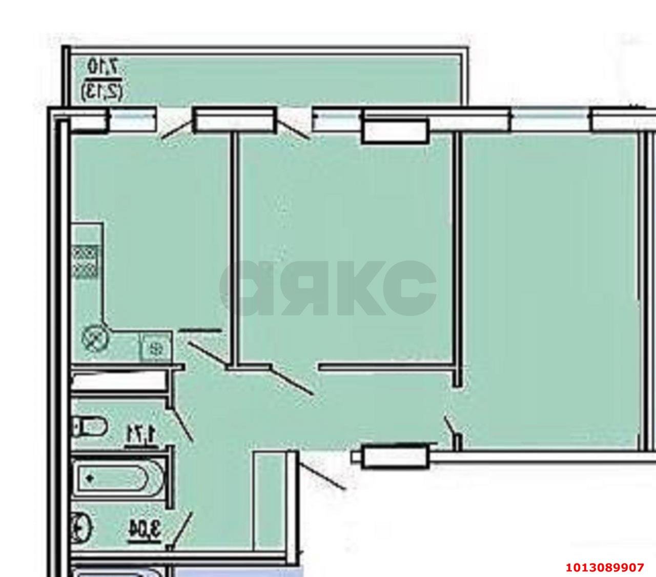 Фото №3: 2-комнатная квартира 72 м² - Краснодар, Музыкальный, ул. имени Сергея Есенина, 110/1