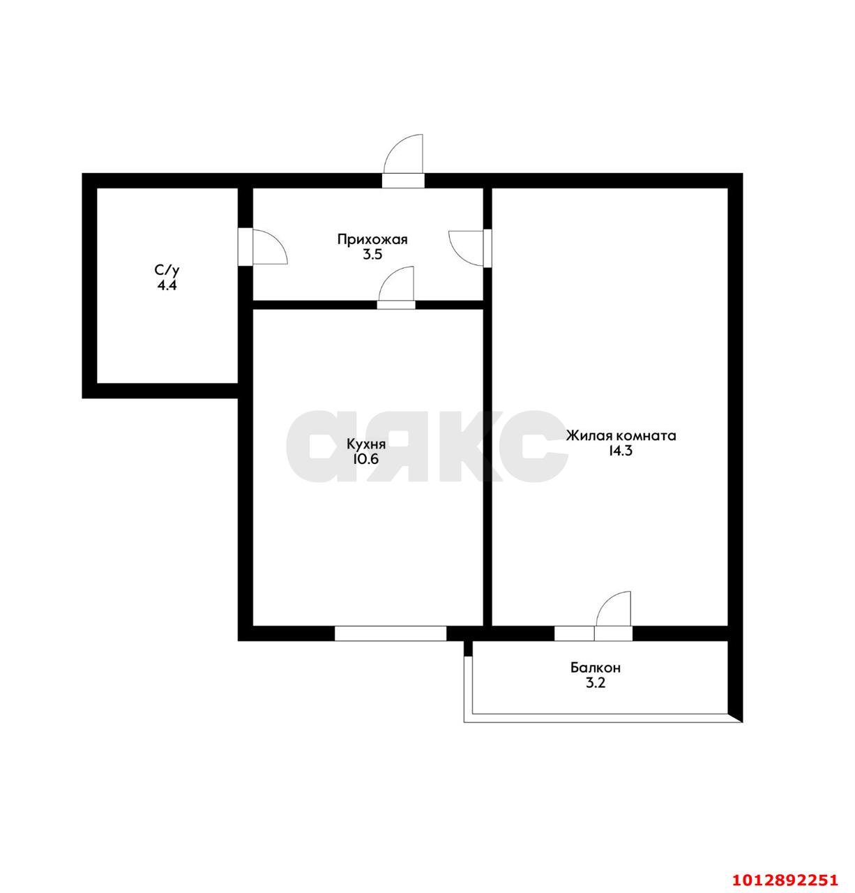 Фото №7: 1-комнатная квартира 32 м² - Новая Адыгея, ул. Тургеневское шоссе, 33с5