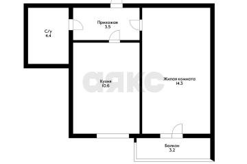 Фото №1: 1-комнатная квартира 32 м², 3/5 эт. - Новая Адыгея, ул. Тургеневское шоссе, 33с5
