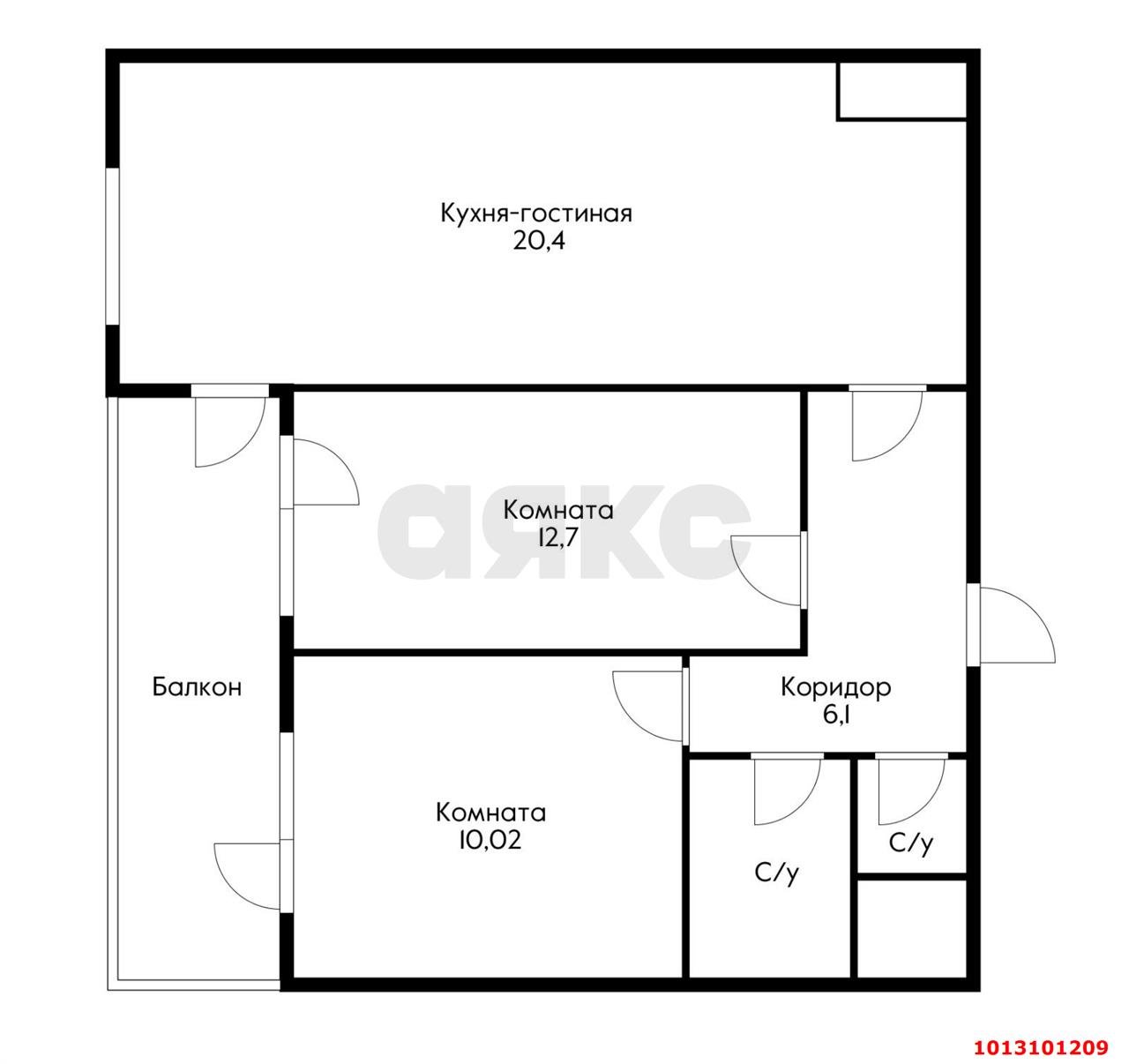 Фото №6: 2-комнатная квартира 60 м² - Краснодар, имени Петра Метальникова, 