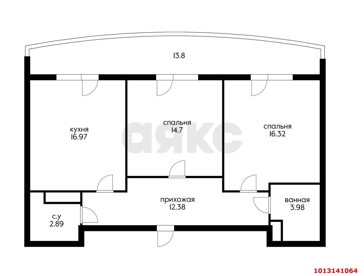 Фото №6: 2-комнатная квартира 75 м² - Краснодар, имени Петра Метальникова, ул. Петра Метальникова, 38