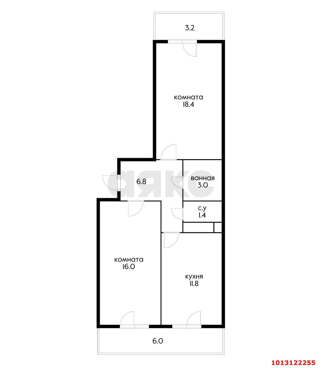 Фото №13: 2-комнатная квартира 65 м² - Краснодар, жилой комплекс Мечта, ул. им. Героя Яцкова И.В., 1/10