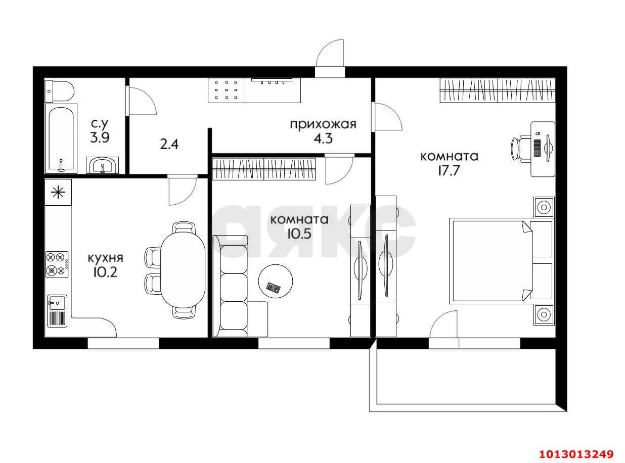 Фото №12: 2-комнатная квартира 52 м² - Краснодар, Центральный, ул. Севастопольская, 2