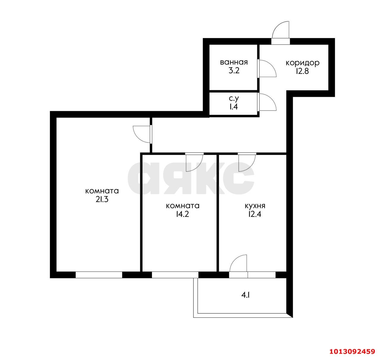 Фото №14: 2-комнатная квартира 70 м² - Краснодар, жилой комплекс Лиговский, ул. Героя Хабибуллина, 7