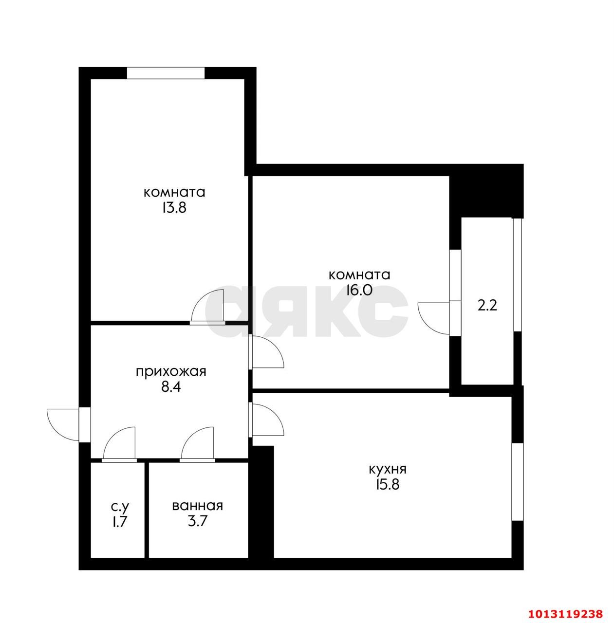 Фото №20: 2-комнатная квартира 61 м² - Краснодар, жилой комплекс Новелла, ул. Питерская, 40к4