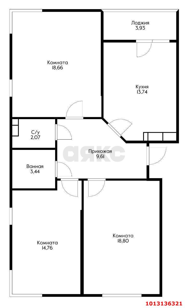 Фото №2: 3-комнатная квартира 81 м² - Краснодар, Светлоград, ул. Красных Партизан, 1/4к11