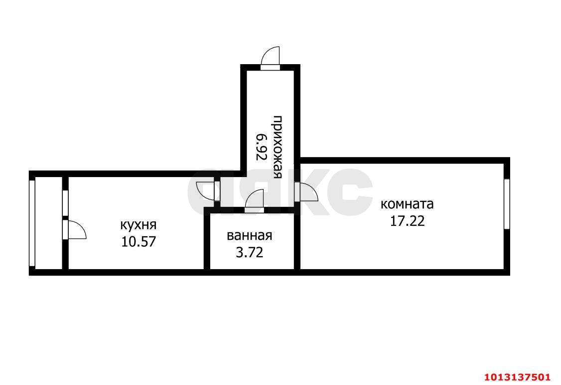 Фото №13: 1-комнатная квартира 41&nbsp;м², 4/6&nbsp;эт. - Краснодар, Прикубанский внутригородской округ, мкр. Музыкальный, ул. имени Сергея Есенина, 121