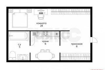 Фото №2: 1-комнатная квартира 45 м² - Краснодар, мкр. Краевая Клиническая Больница, ул. Восточно-Кругликовская, 76/2