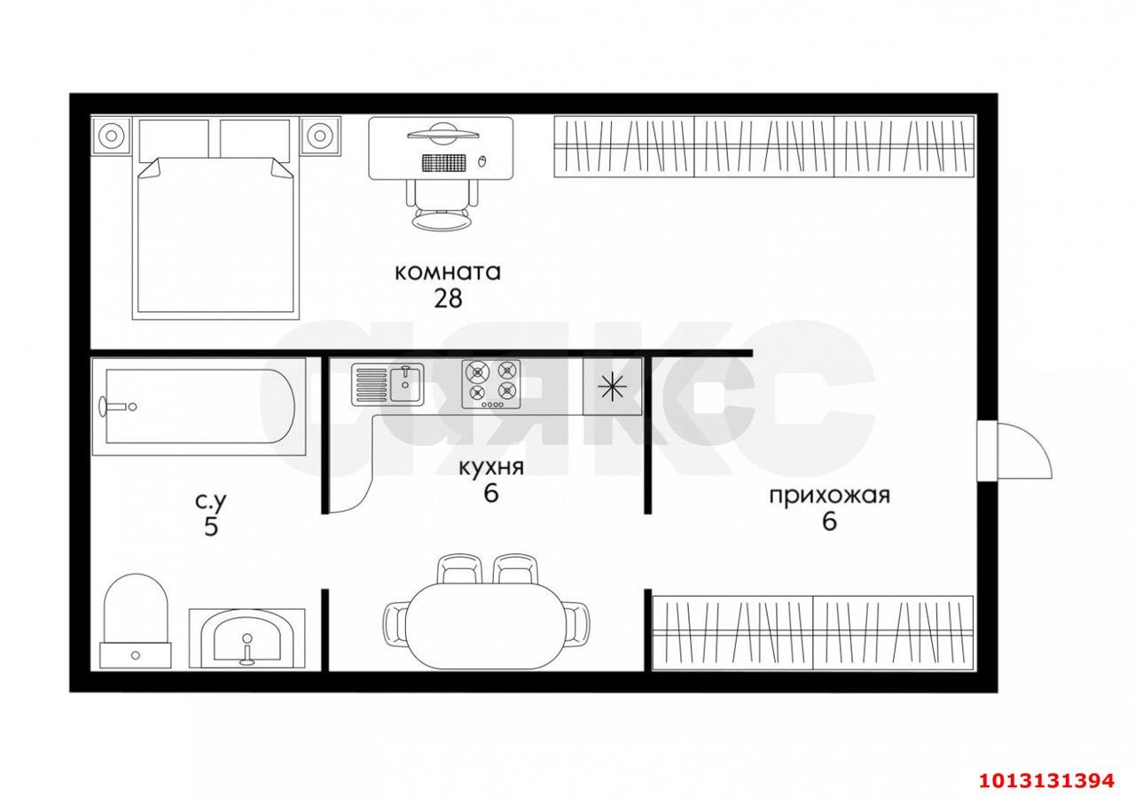 Фото №2: 1-комнатная квартира 45 м² - Краснодар, Краевая Клиническая Больница, ул. Восточно-Кругликовская, 76/2