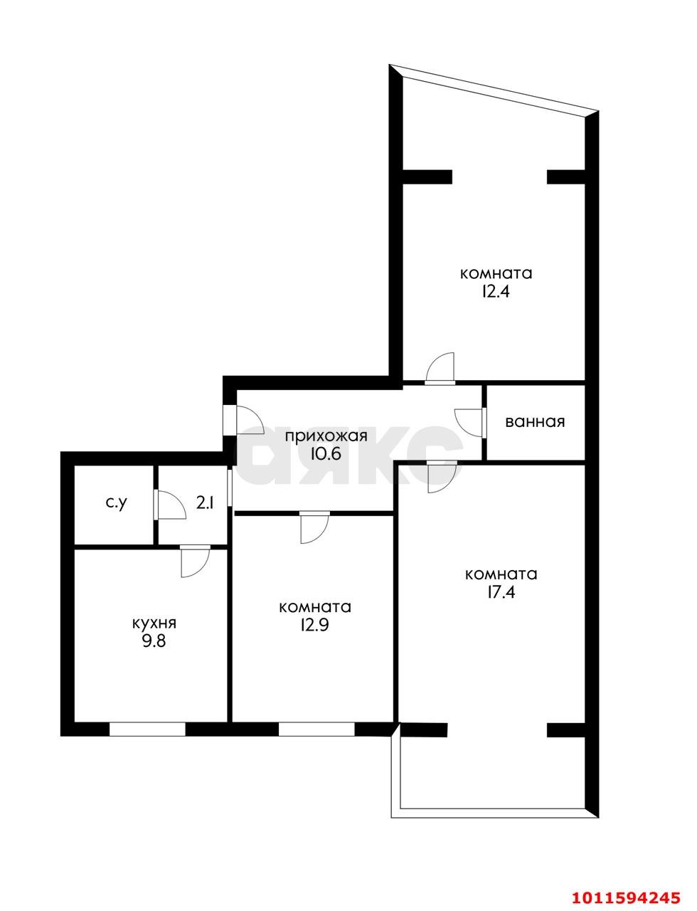 Фото №18: 3-комнатная квартира 78 м² - Краснодар, Комсомольский, ул. Сормовская, 201