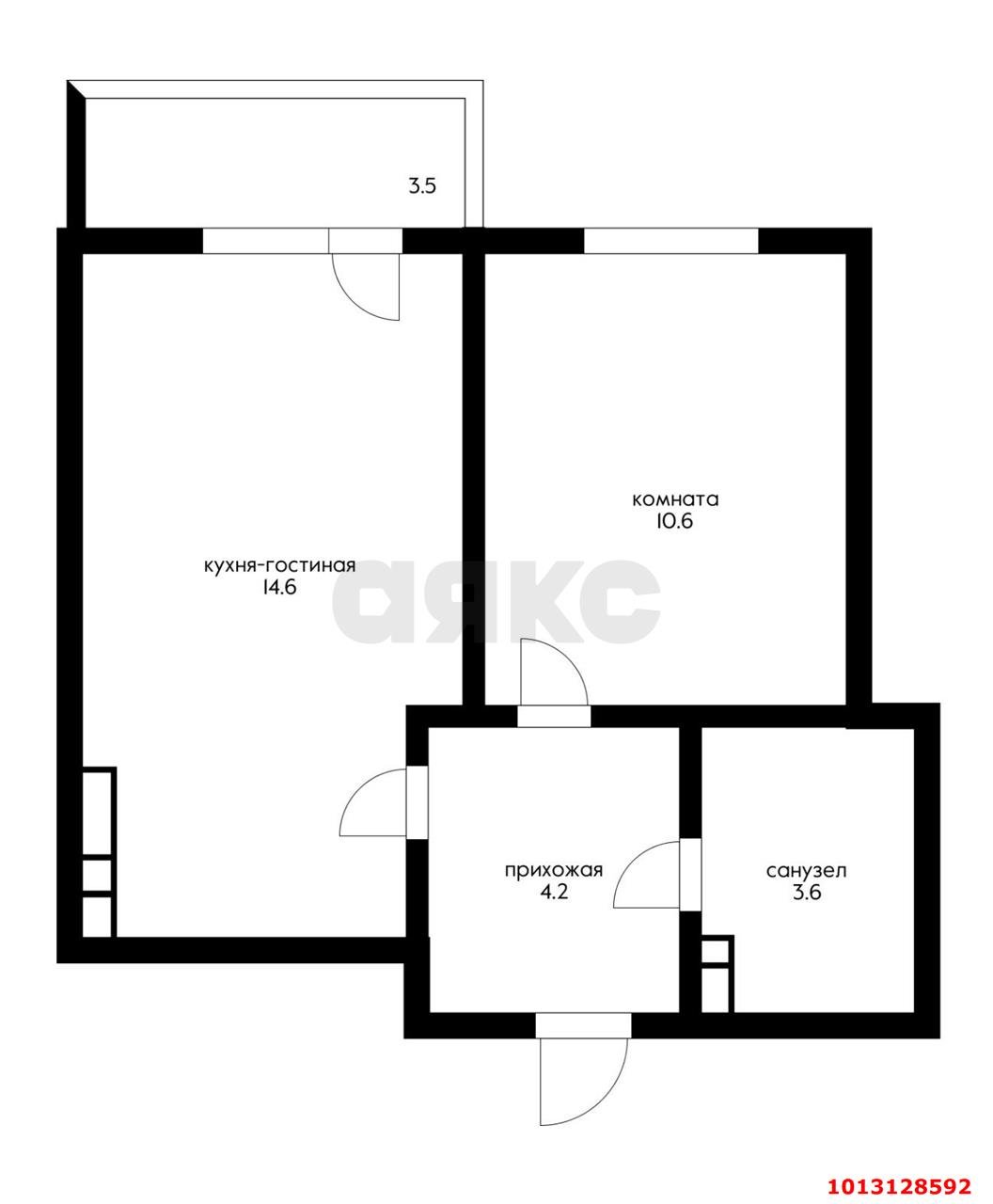 Фото №3: 1-комнатная квартира 34 м² - Краснодар, жилой комплекс Южане, ул. Даниила Смоляна, 65