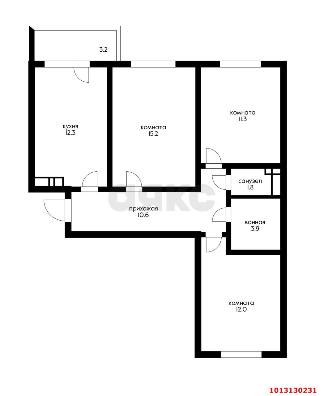 Фото №4: 3-комнатная квартира 70 м² - Краснодар, жилой комплекс Спортивная Деревня, ул. Западный Обход, 42/3к2