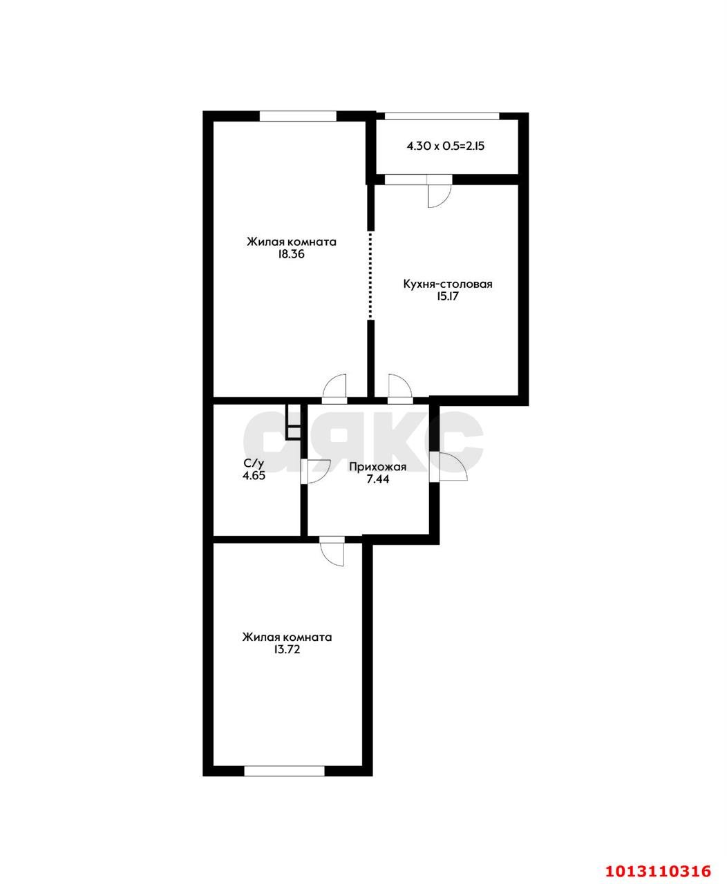 Фото №20: 2-комнатная квартира 61 м² - Краснодар, жилой комплекс Новелла, ул. Питерская, 40к3