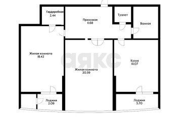 Фото №2: 2-комнатная квартира 78 м² - Краснодар, мкр. Центральный, ул. Кубанская Набережная, 39