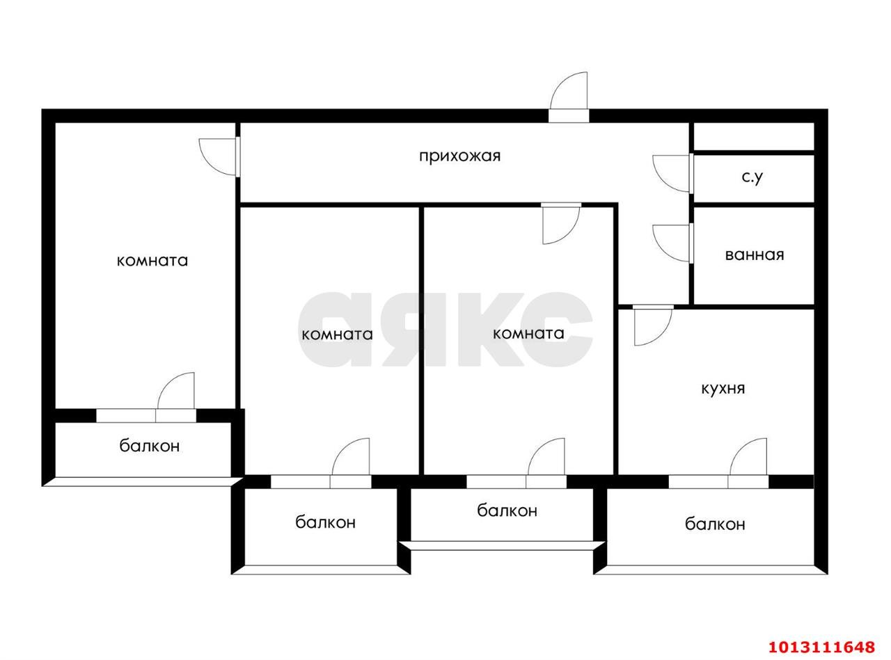 Фото №4: 3-комнатная квартира 80 м² - Краснодар, Военный городок № 106, ул. имени Дзержинского, 54/15