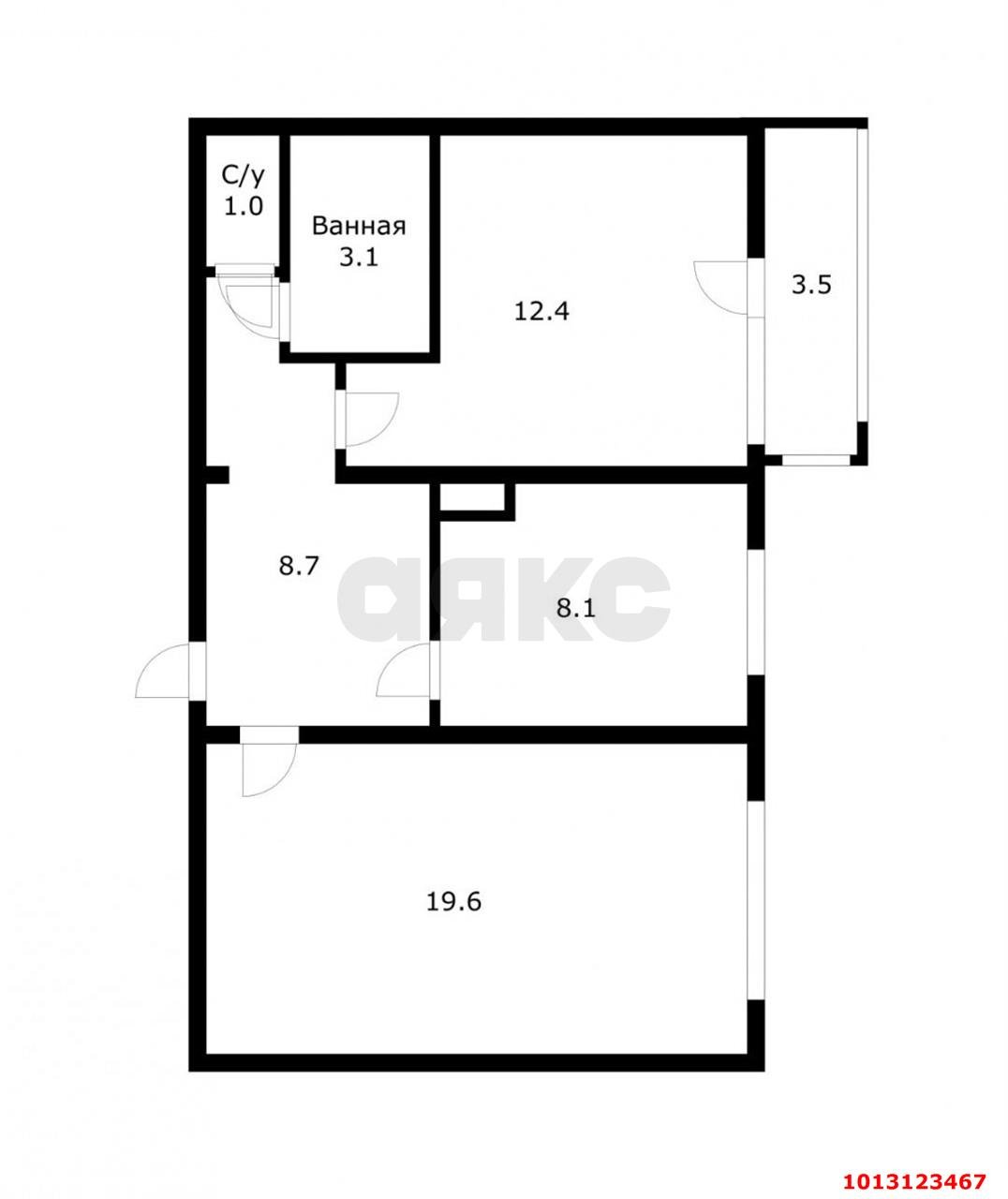 Фото №11: 2-комнатная квартира 51 м² - Краснодар, Краевая Клиническая Больница, ул. Черкасская, 49