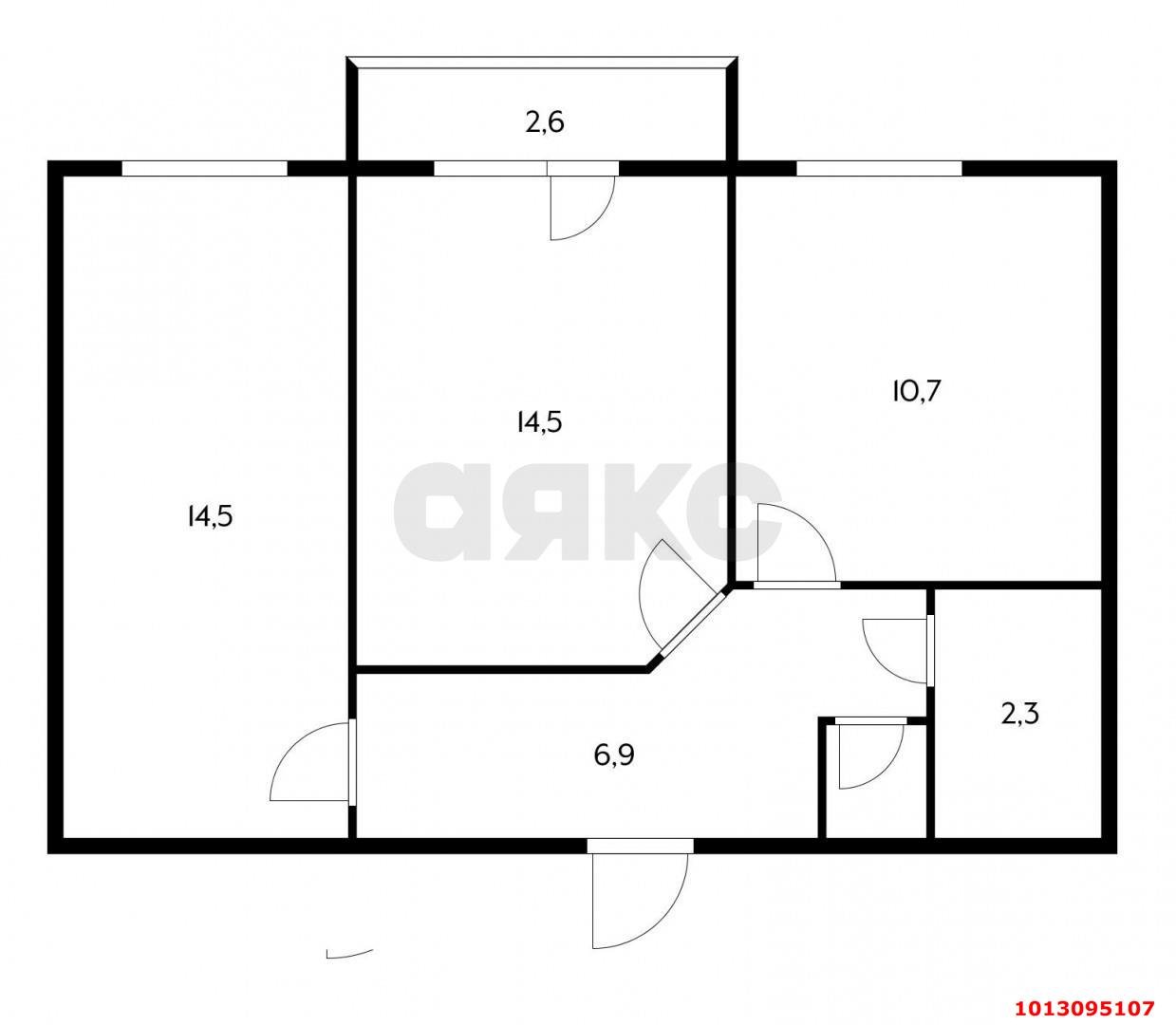 Фото №10: 2-комнатная квартира 50 м² - Яблоновский, ул. Космическая, 39