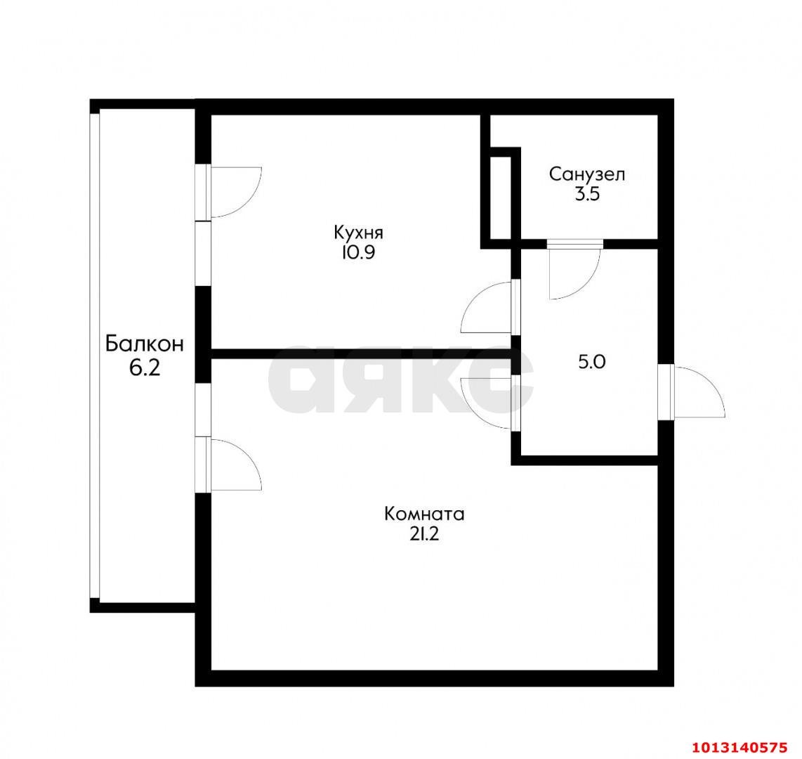 Фото №10: 1-комнатная квартира 47 м² - Краснодар, жилой комплекс Зелёный квартал, ул. Селезнёва, 4/10