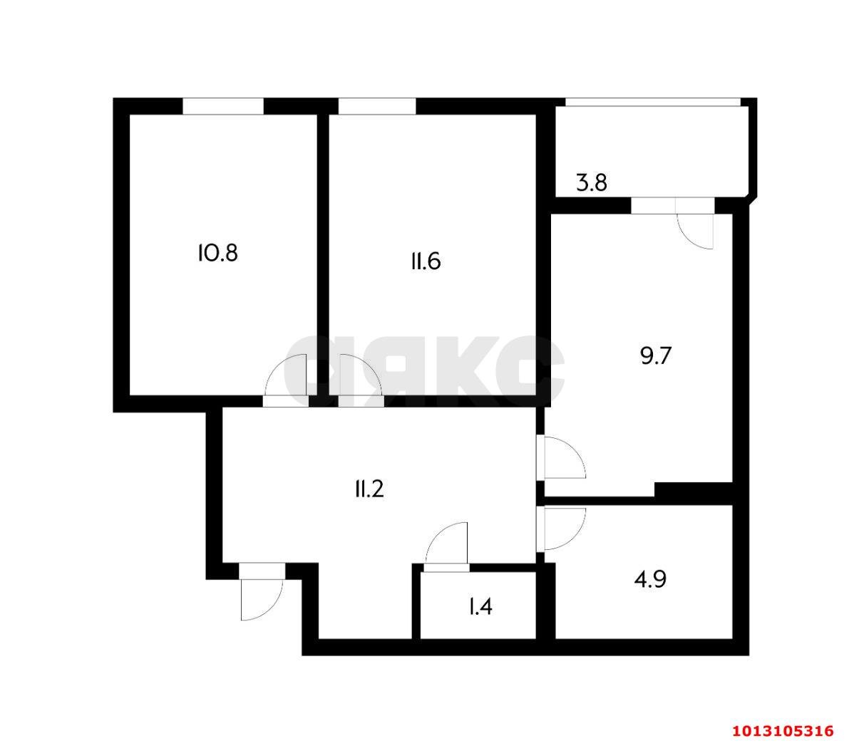 Фото №16: 2-комнатная квартира 49 м² - Краснодар, Краевая Клиническая Больница, ул. им. Героя Яцкова И.В., 9