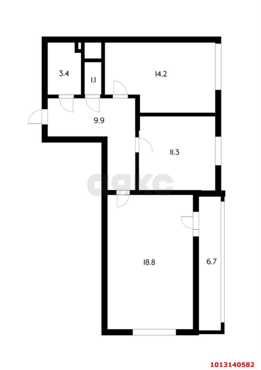 Фото №4: 2-комнатная квартира 58 м² - Берёзовый, жилой комплекс Берёзовый Парк, ул. 2-я Целиноградская, 44к2