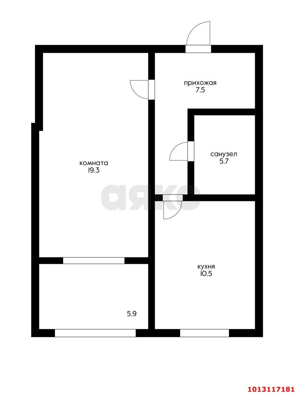 Фото №16: 1-комнатная квартира 46 м² - Яблоновский, ул. Гагарина, 161/3