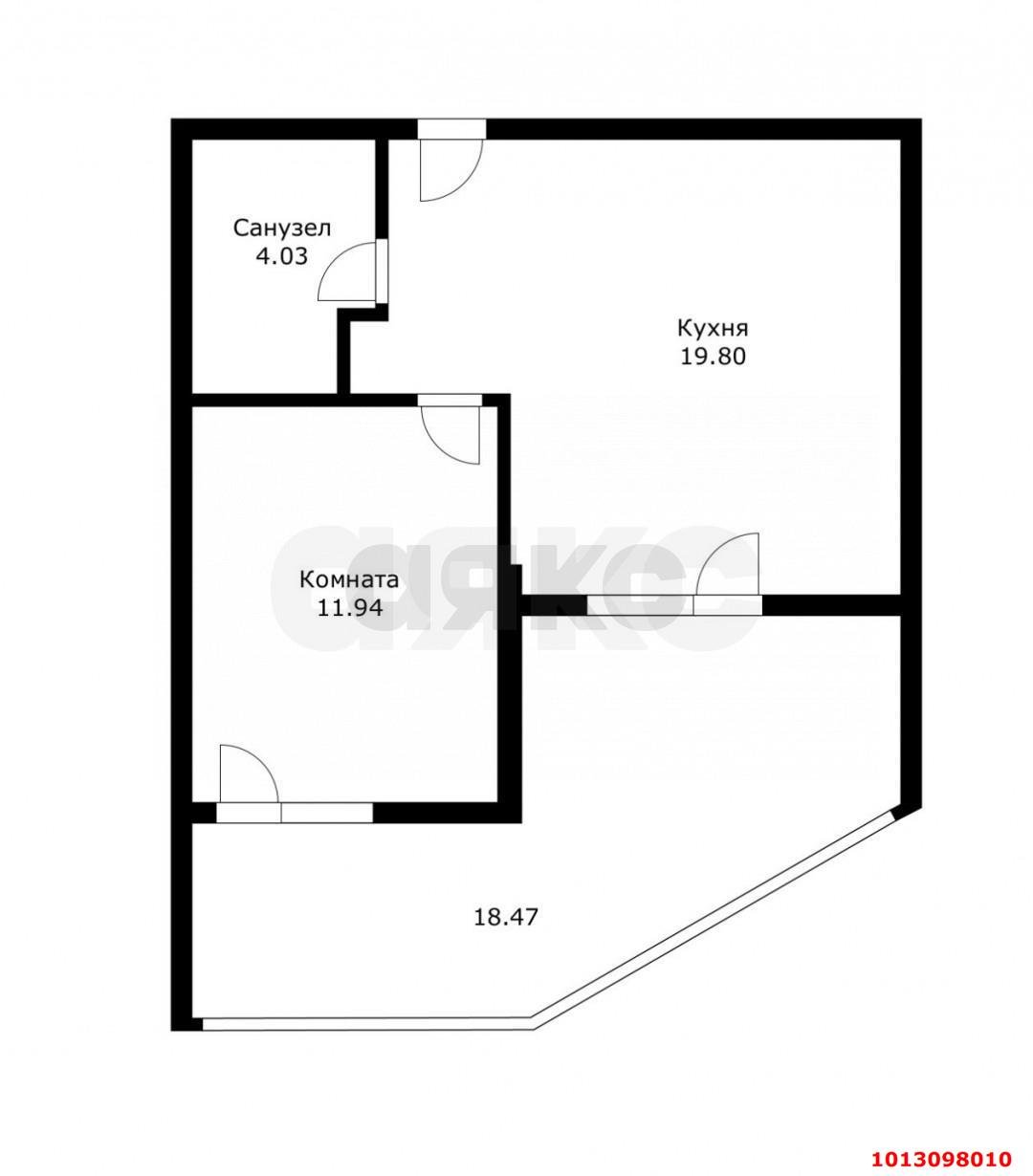 Фото №16: 1-комнатная квартира 54 м² - Краснодар, Любимово, 18