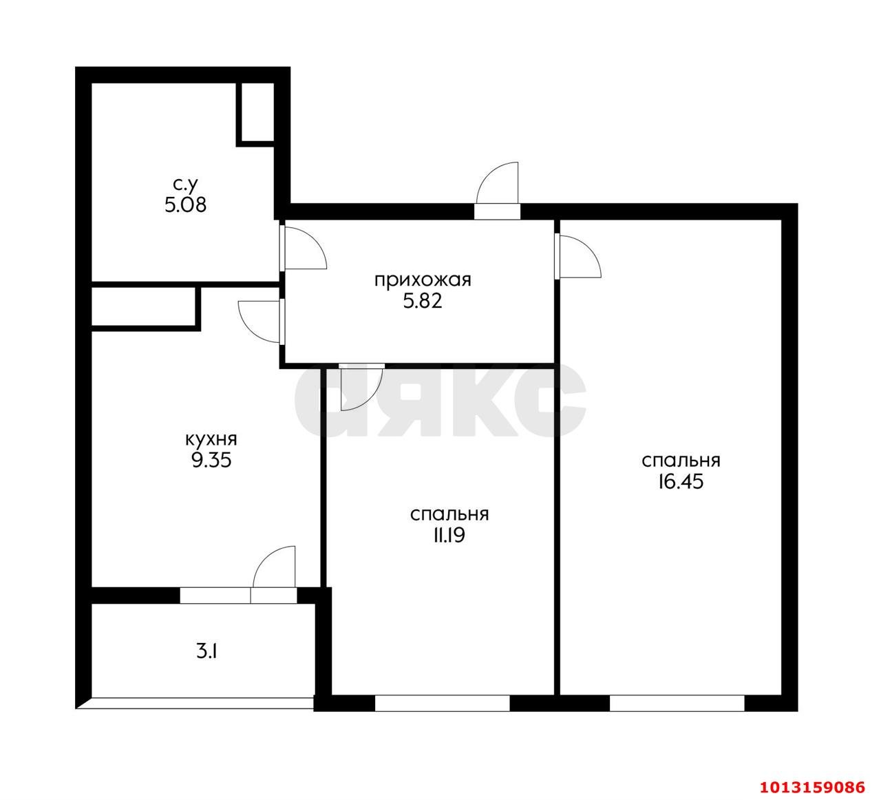 Фото №2: 2-комнатная квартира 51 м² - Краснодар, имени Петра Метальникова, ул. Петра Метальникова, 36