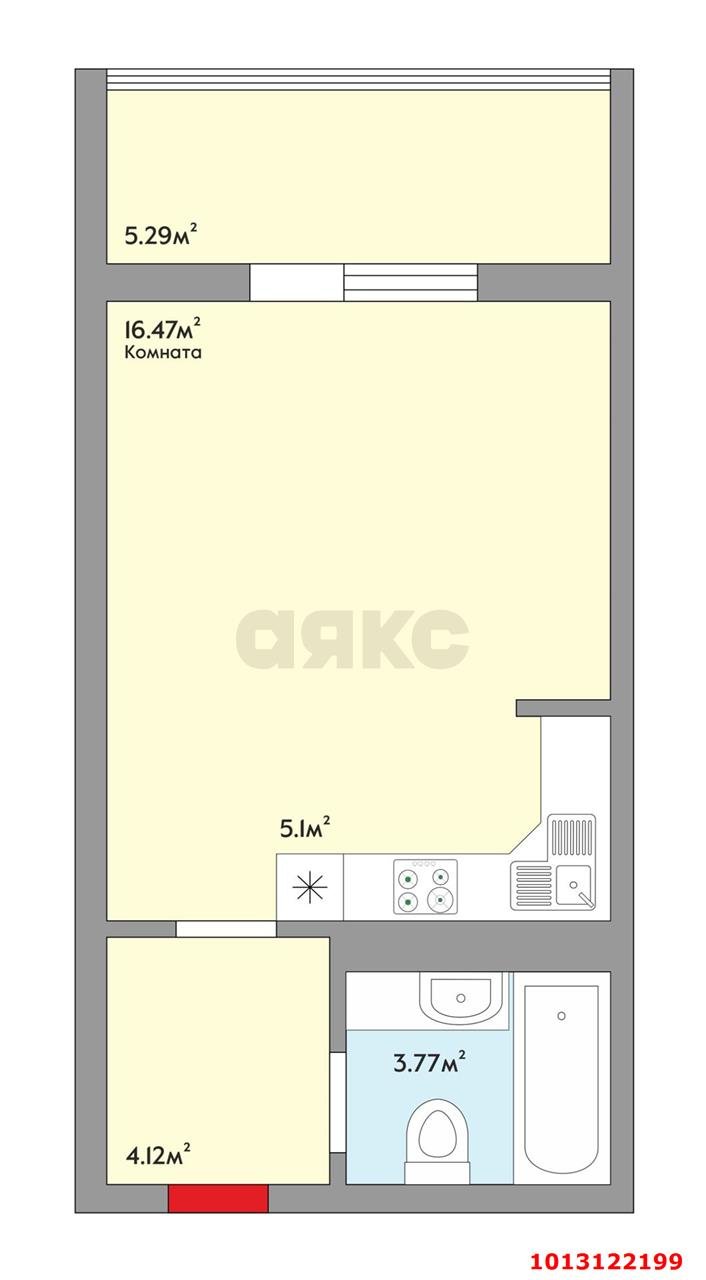 Фото №4: Студия 29 м² - Краснодар, жилой комплекс Жемчужина, ул. имени Ф.И. Шаляпина, 30/1лит3