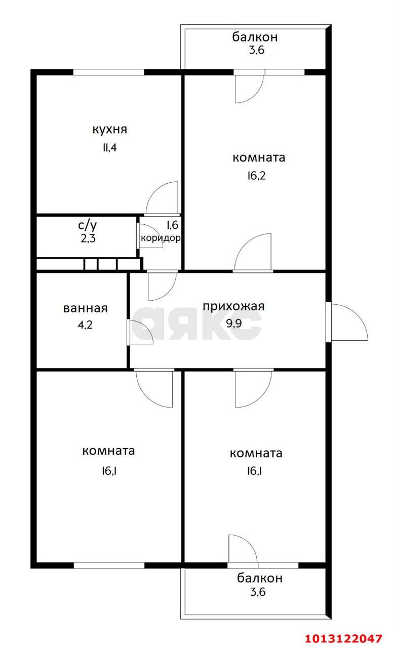 Фото №14: 3-комнатная квартира 84 м² - Краснодар, жилой комплекс Мой Город, ул. Западный Обход, 39/1к7