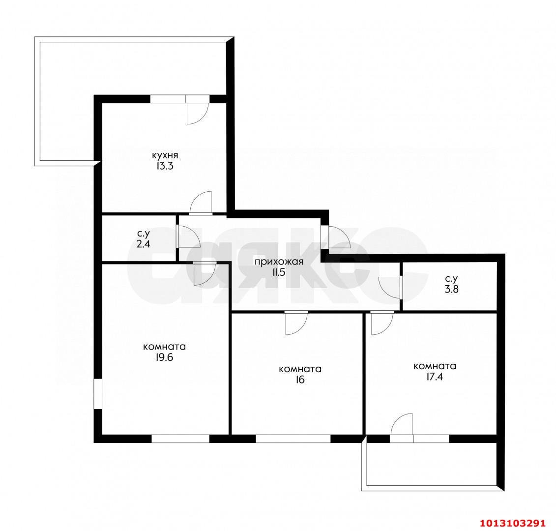 Фото №15: 3-комнатная квартира 95 м² - Краснодар, Восточно-Кругликовский, ул. им. Героя Яцкова И.В., 28