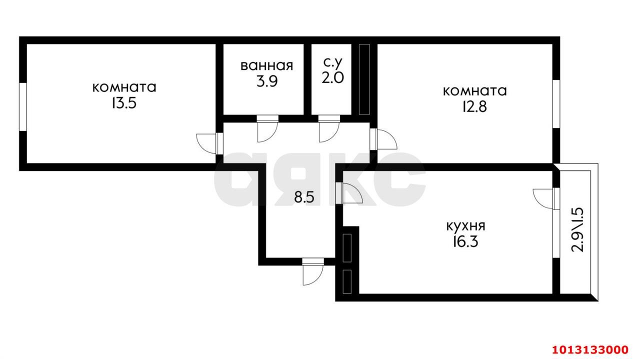 Фото №7: 2-комнатная квартира 58 м² - Краснодар, Фестивальный, ул. Круговая, 4/1