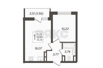 Фото №5: 1-комнатная квартира 35 м² - Краснодар, мкр. жилой комплекс Ural, ул. Уральская, 87/7