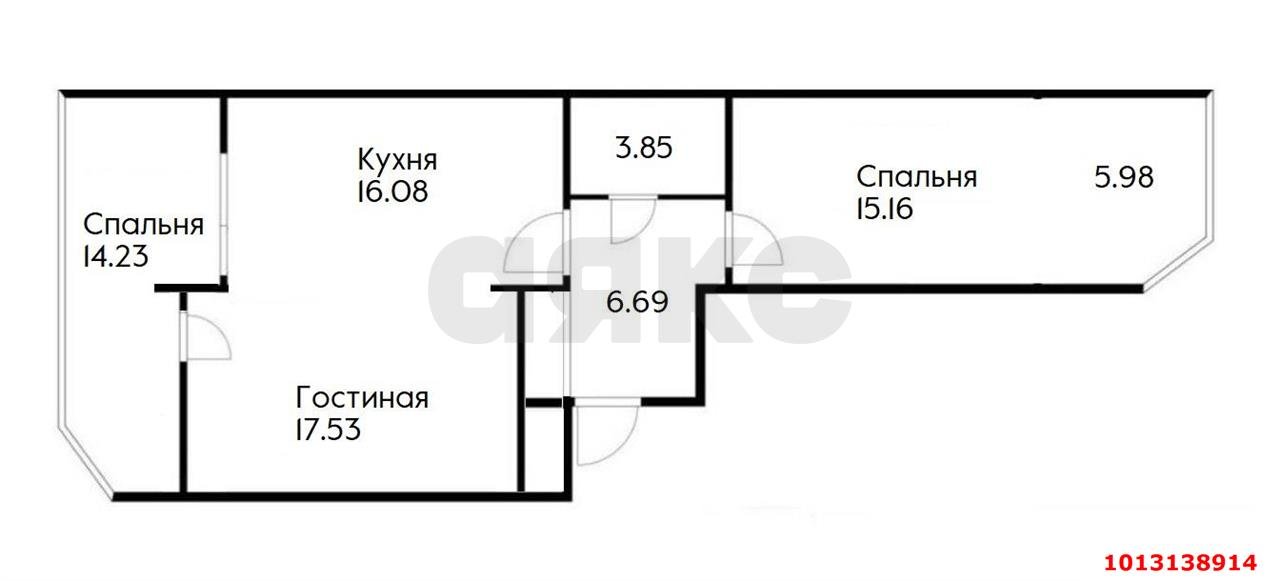 Фото №6: 2-комнатная квартира 80 м² - Краснодар, Любимово, 2