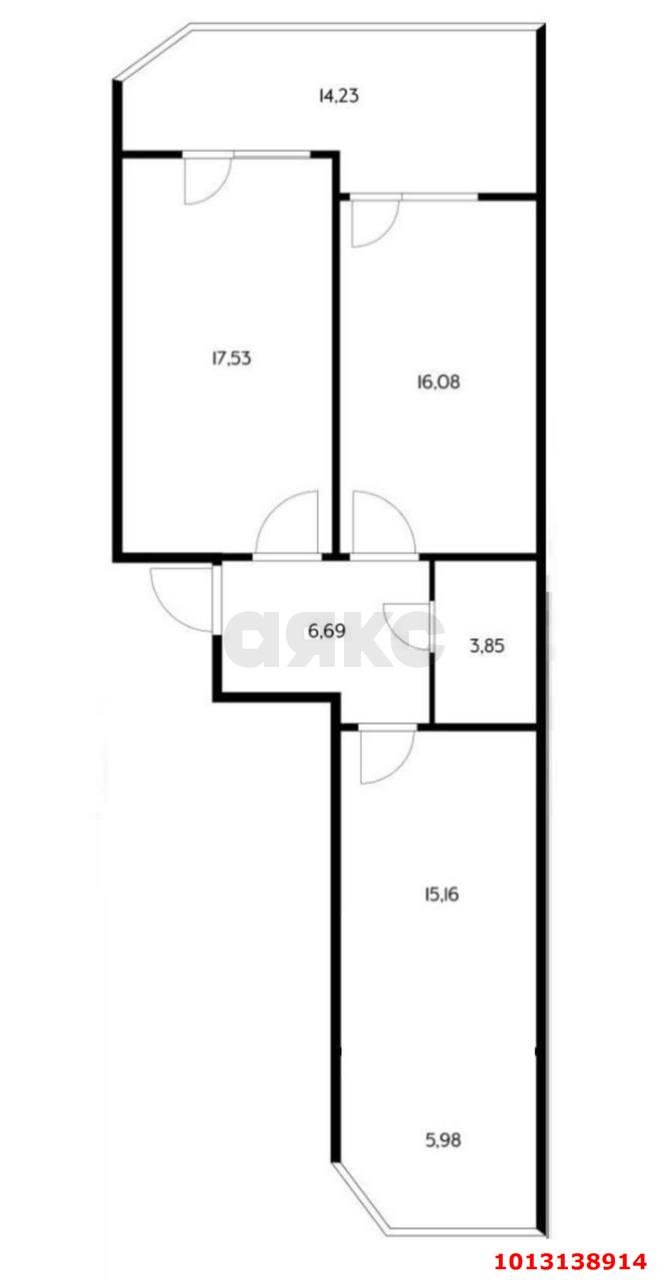 Фото №5: 2-комнатная квартира 80 м² - Краснодар, Любимово, 2