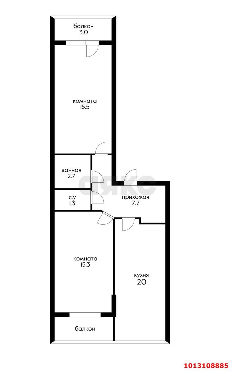 Фото №27: 2-комнатная квартира 70 м² - Краснодар, жилой комплекс Акварели-2, ул. Тепличная, 62/1к4