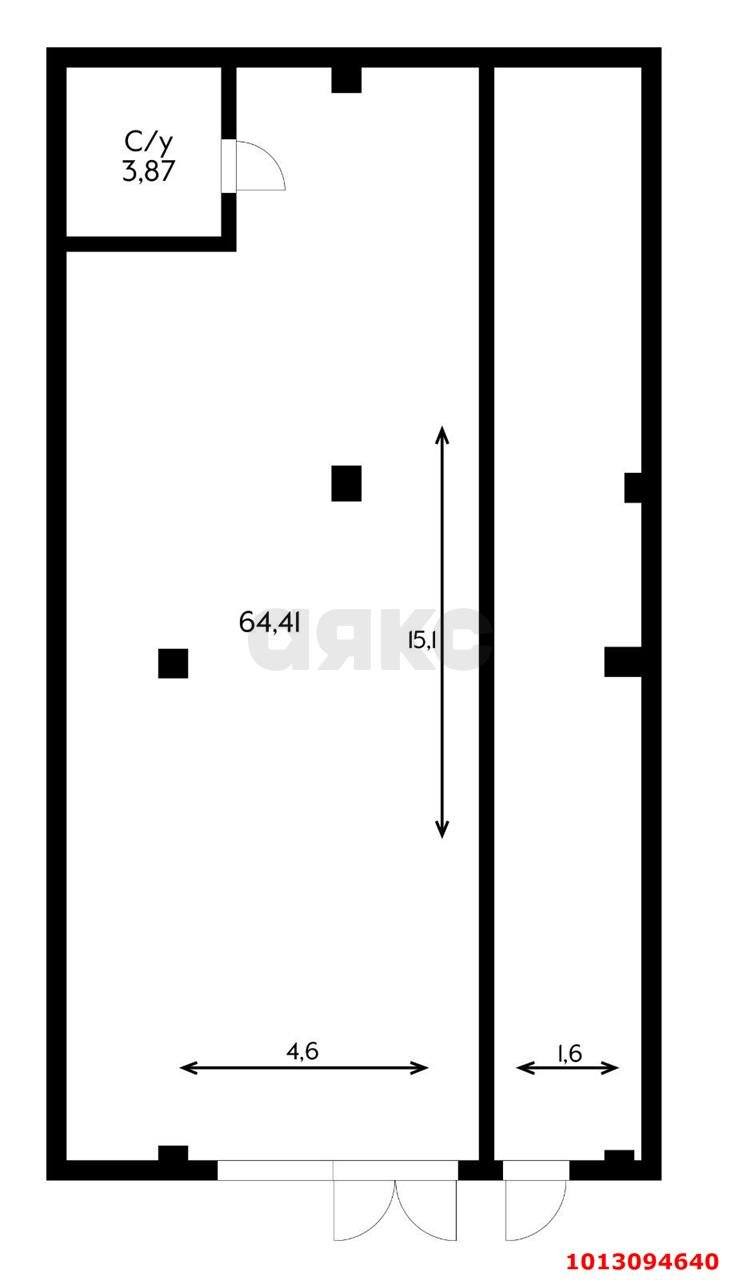 Фото №4: Торговое помещение 68&nbsp;м², 1/24&nbsp;эт. - Краснодар, Карасунский внутригородской округ, Хлопчато-бумажный Комбинат, мкр. жилой комплекс Режиссёр, ул. Уральская, 100/6