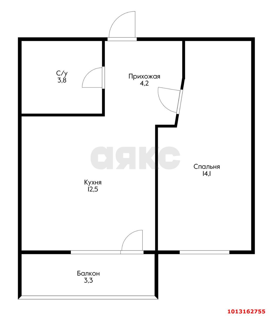 Фото №5: 1-комнатная квартира 38 м² - Краснодар, жилой комплекс Облака, ул. имени Генерала Корнилова, 9к3