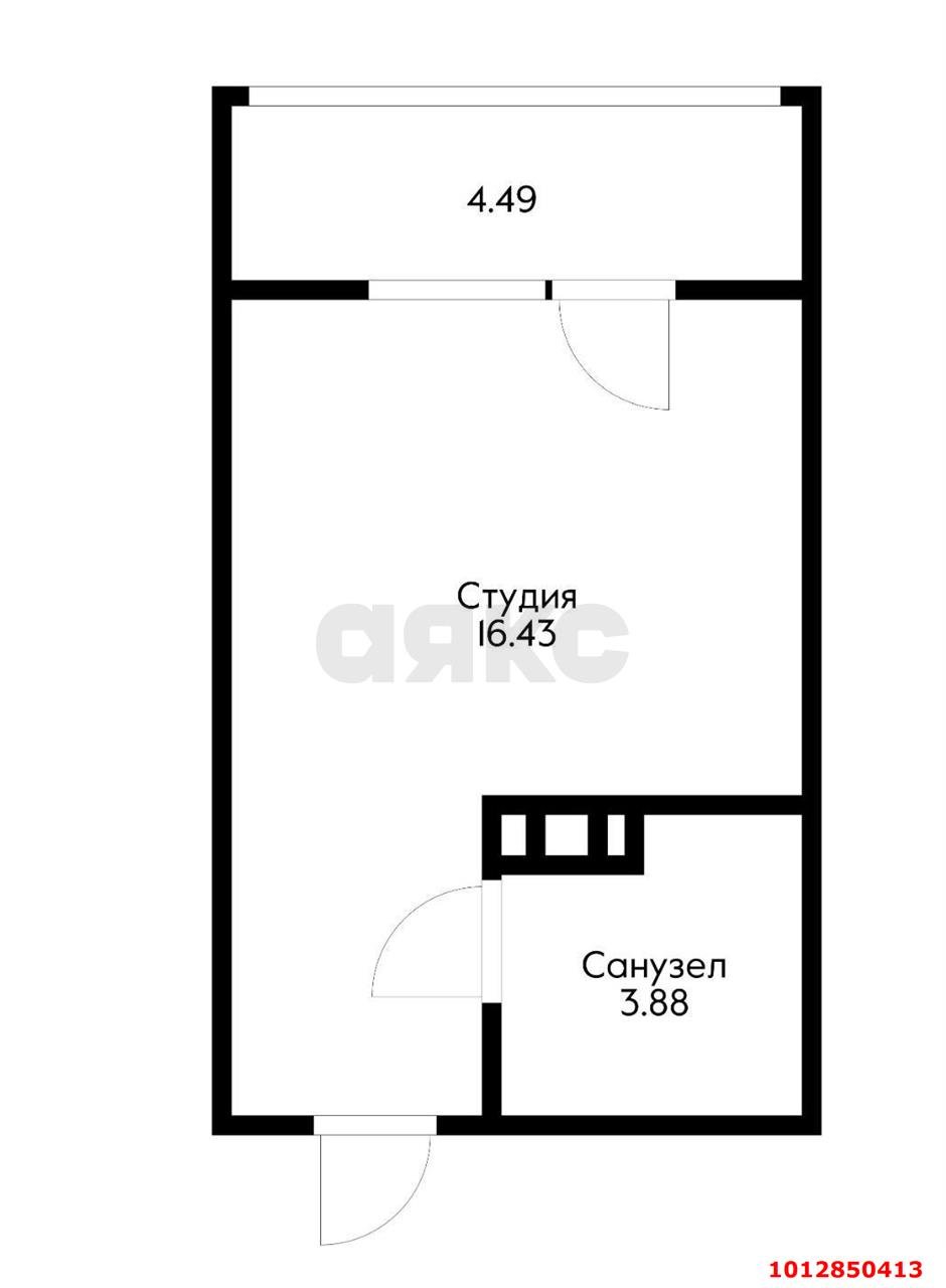 Фото №3: Студия 24 м² - Краснодар, жилой комплекс Друзья, ул. имени Б.С. Кудухова, 3