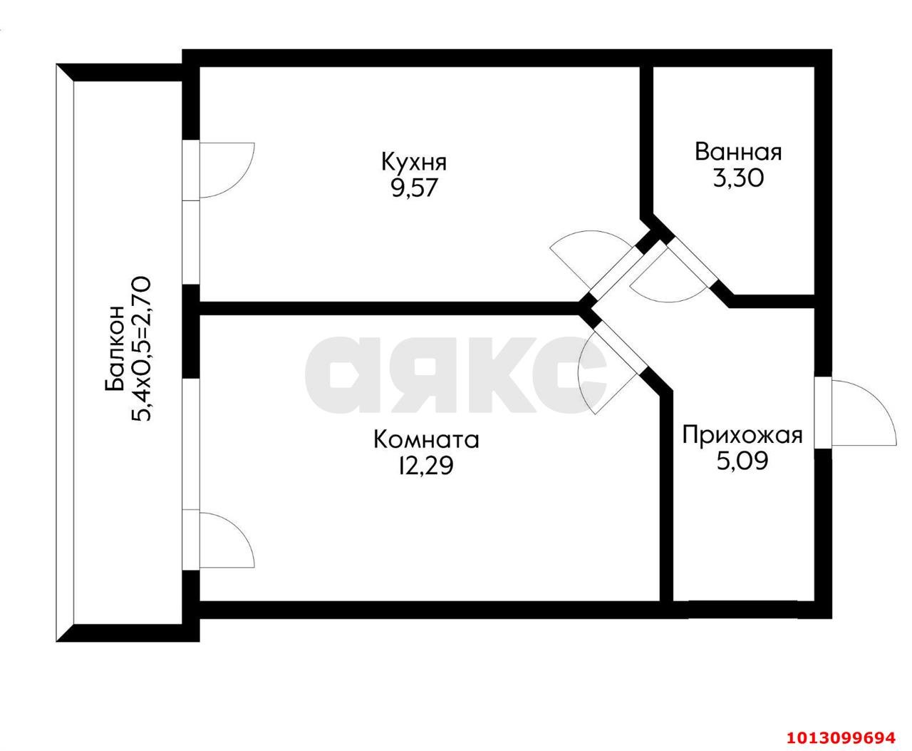 Фото №8: 1-комнатная квартира 42 м² - Краснодар, жилой комплекс Зелёная Долина, ул. Шевцова, 1к2